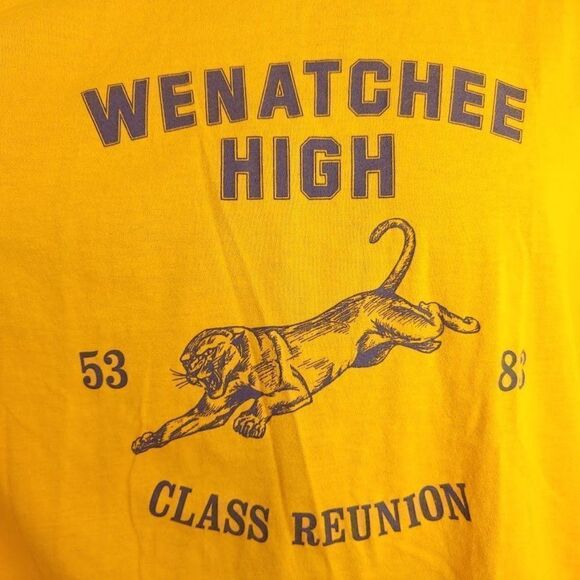 Wenatchee High School Panthers T Shirt Vintage 80s 1953 Class Reunion Washington - Picture 2 of 6